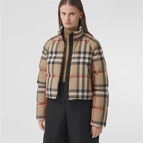 burberry jacket women puffer|burberry check cropped puffer jacket.